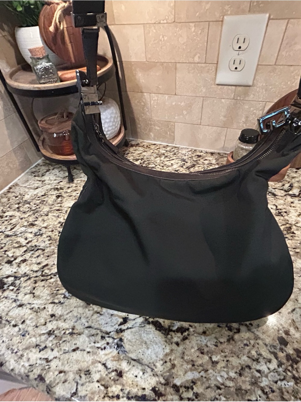 GUCCI Shoulder Bag NylonCanvas Black Women's Rare - Picture 2 of 11